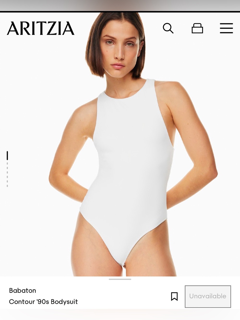 Babaton Aritzia Contour Aquaria White Bodysuit size XS